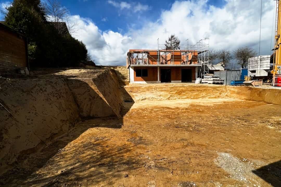 Aushub einer Baugrube für Wohnhaus in Altenhausen